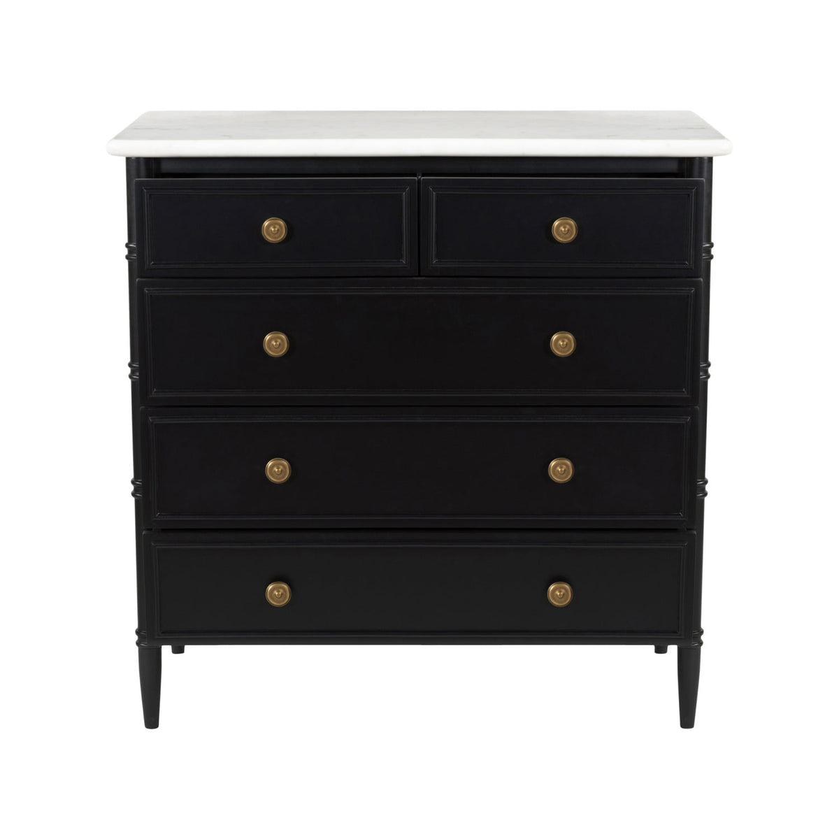 Modern European furniture - Black 5-Drawer Chest - www.oroa.com