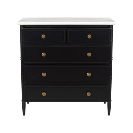 Modern European furniture - Black 5-Drawer Chest - www.oroa.com