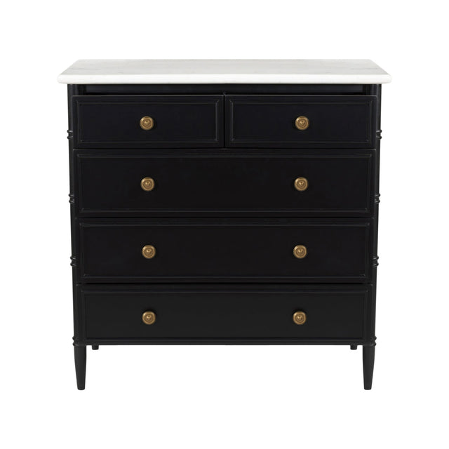 Modern European furniture - Black 5-Drawer Chest - www.oroa.com