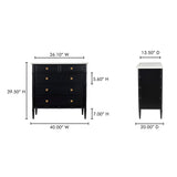 Modern European furniture - Black 5-Drawer Chest - www.oroa.com