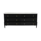 Modern European furniture - Black 6-Drawer Chest - www.oroa.com