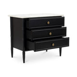 Modern European furniture - Black 3-Drawer Nightstand - www.oroa.com