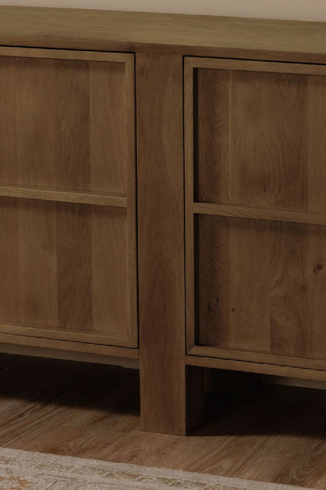 Modern European furniture - Japandi Oak 4-Door Sideboard - www.oroa.com