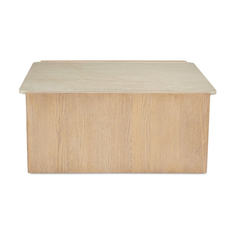 Modern European furniture - Marble Top Oak Coffee Table - www.oroa.com