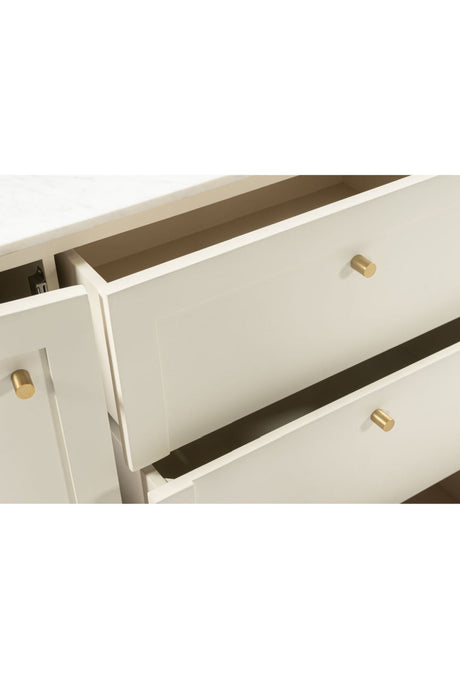 Modern European furniture - Marble Top Wooden Sideboard - www.oroa.com