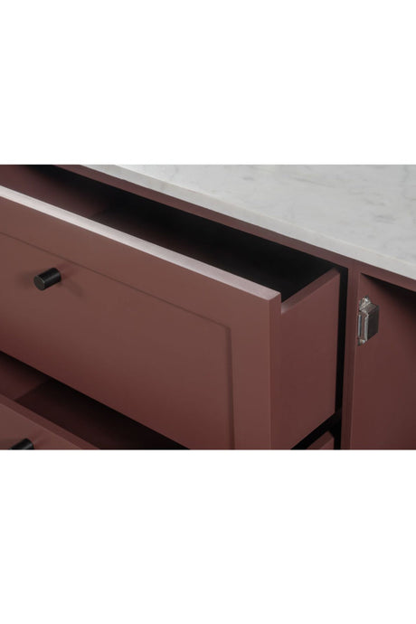 Modern European furniture - Marble Top Wooden Sideboard - www.oroa.com