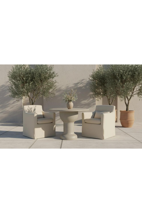 Modern European furniture - Cream Concrete Outdoor Coffee Table - www.oroa.com
