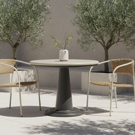 Modern European furniture - Round Concrete Outdoor Coffee Table - www.oroa.com