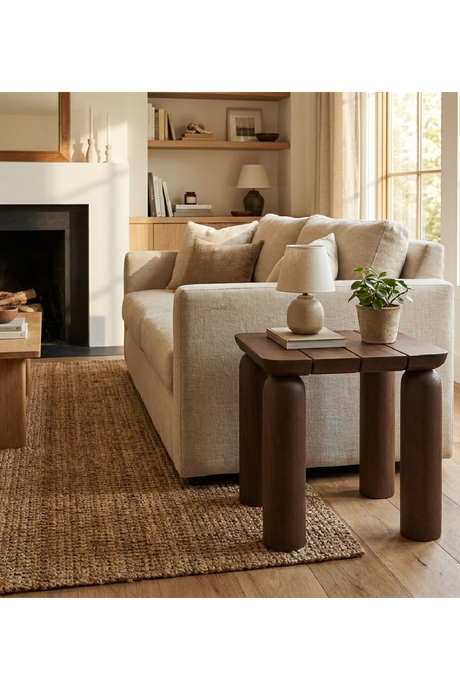 Modern European furniture - Brown Teak Outdoor Side Table - www.oroa.com
