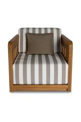 Modern European furniture - Brown Stripe Outdoor Accent Chair - www.oroa.com