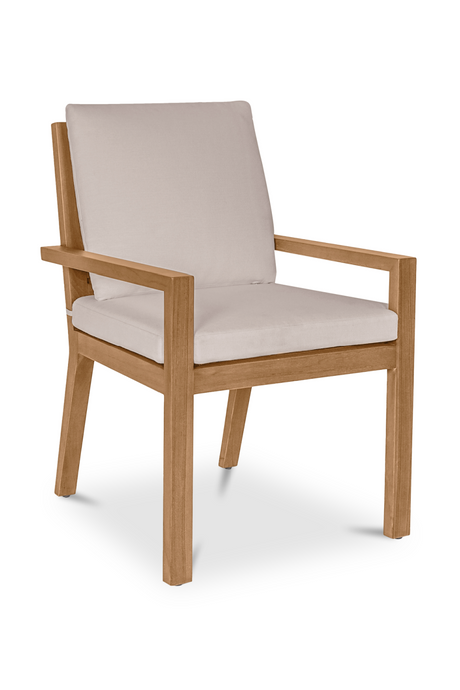 Modern European furniture - White Cushioned Outdoor Dining Chair - www.oroa.com