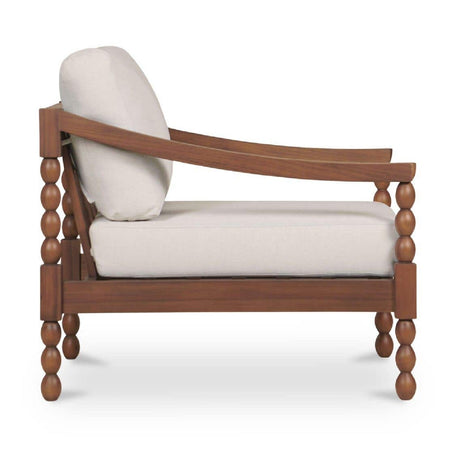 Modern European furniture - Turned-Leg Teak Outdoor Accent Chair - www.oroa.com