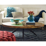 Modern European furniture - Acacia Parquet Oval Coffee Table - www.oroa.com