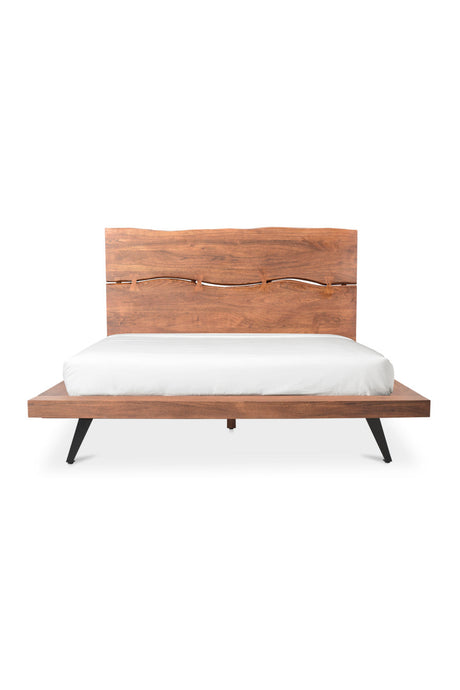 Modern European furniture - Acacia Organic-Edge Headboard Bed - www.oroa.com