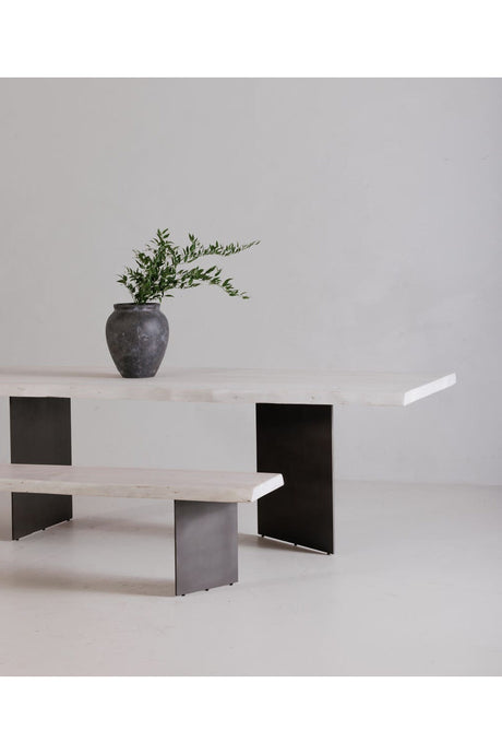 Modern European furniture - Whitewashed Acacia Dining Table - www.oroa.com