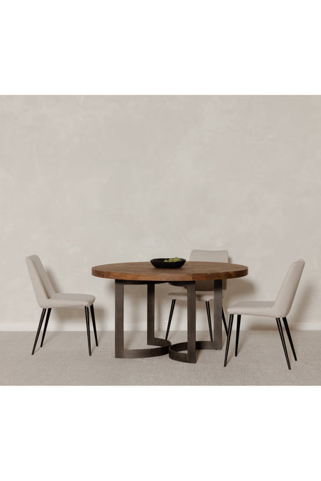 Brown Acacia Round Dining Table | Novi Living Bent | Oroa.com