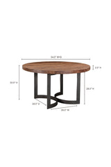 Brown Acacia Round Dining Table | Novi Living Bent | Oroa.com