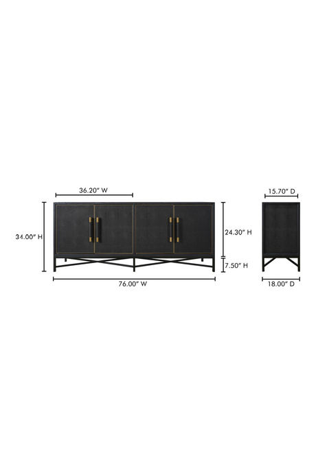 Modern European furniture - Vegan Leather 4-Door Sideboard - www.oroa.com