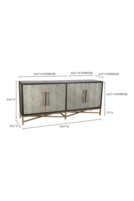 Modern European furniture - Vegan Leather 4-Door Sideboard - www.oroa.com