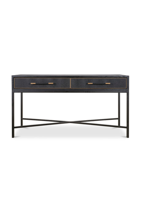 Modern European furniture - Black Vegan Leather Console Table - www.oroa.com