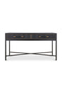 Modern European furniture - Black Vegan Leather Console Table - www.oroa.com