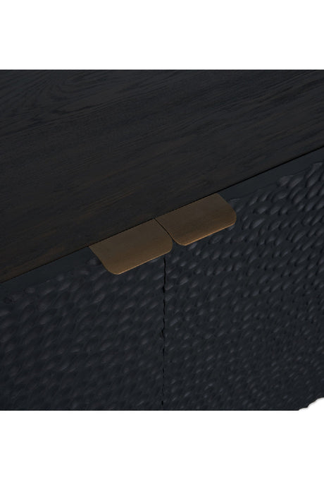 Modern European furniture - Black Relief Carved Sideboard - www.oroa.com