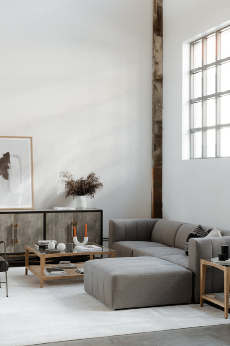 Modern European furniture - Glass & Cane Coffee Table - www.oroa.com