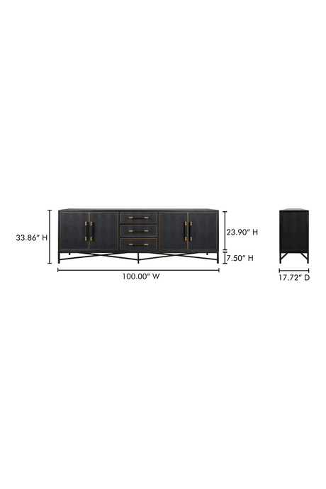 Modern European furniture - Vegan Leather 4-Door Sideboard - www.oroa.com