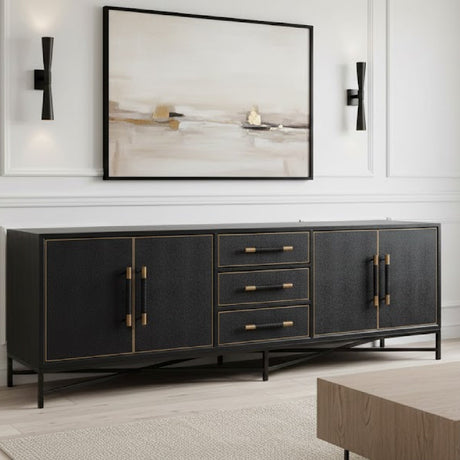 Modern European furniture - Vegan Leather 4-Door Sideboard - www.oroa.com