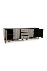 Modern European furniture - Vegan Leather 4-Door Sideboard - www.oroa.com