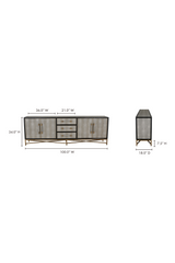 Modern European furniture - Vegan Leather 4-Door Sideboard - www.oroa.com