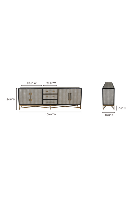 Modern European furniture - Vegan Leather 4-Door Sideboard - www.oroa.com