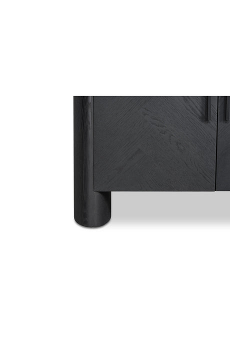 Modern European furniture - Black Herringbone Patterned Sideboard - www.oroa.com