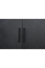 Modern European furniture - Black Herringbone Patterned Sideboard - www.oroa.com
