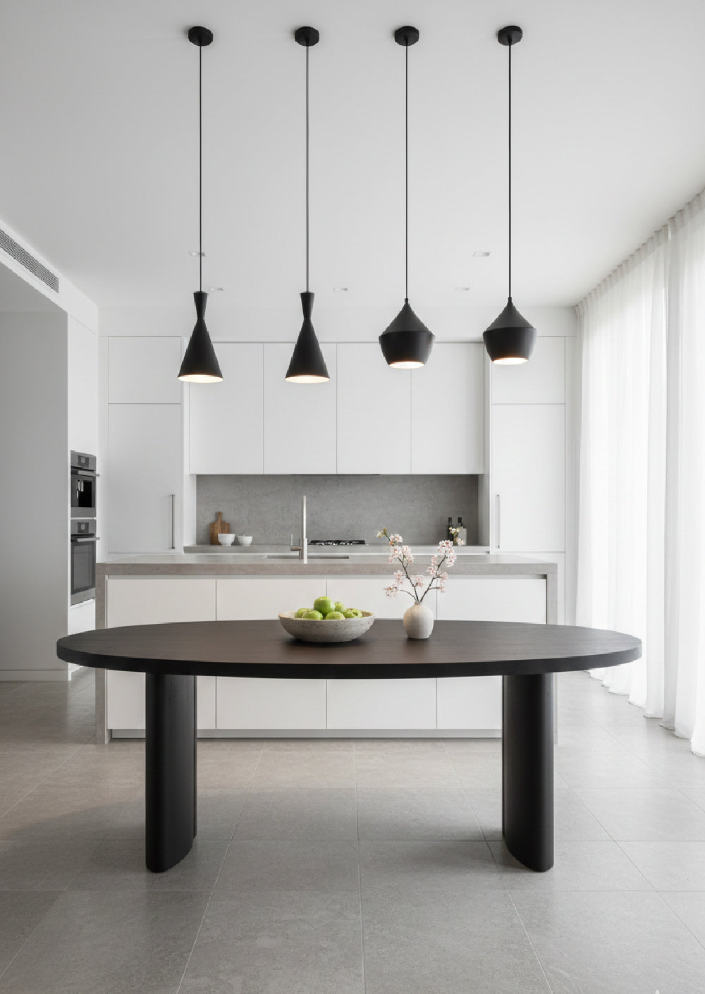 Modern European furniture - Black Herringbone Patterned Dining Table - www.oroa.com