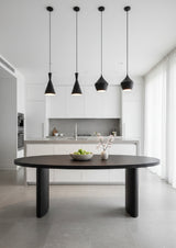 Modern European furniture - Black Herringbone Patterned Dining Table - www.oroa.com