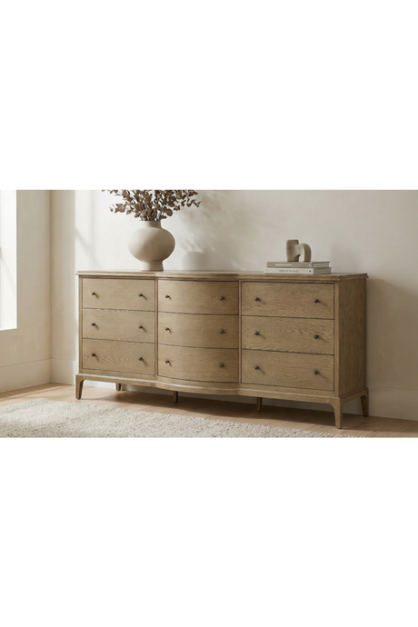 Modern European furniture - Brown Oak 9-Drawer Dresser - www.oroa.com