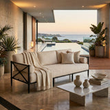 Modern European furniture - Cream Outdoor Sofa - www.oroa.com