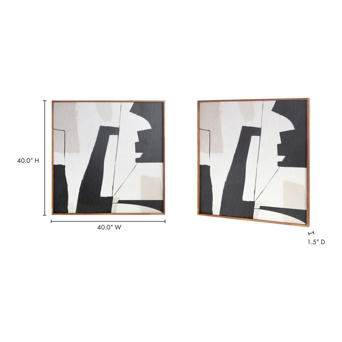 Modern European furniture - Abstract Shapes Framed Painting - www.oroa.com