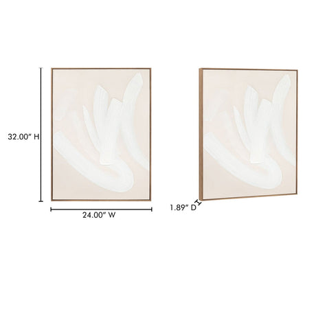 Modern European furniture - Abstract White Brush Strokes Painting - www.oroa.com