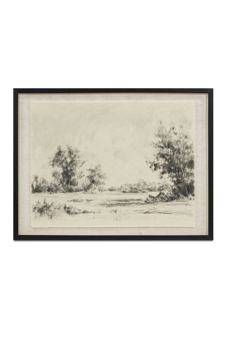 Modern European furniture - Landscape Sketch Print on Linen - www.oroa.com