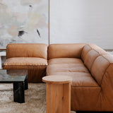Tan Leather Corner Chair | Novi Living Form