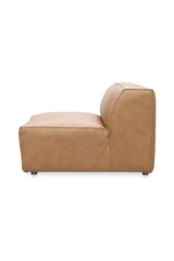 Modern European furniture - Tan Leather Slipper Chair - www.oroa.com