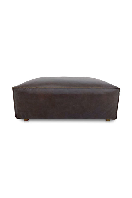 Modern European furniture - Brown Leather Square Ottoman - www.oroa.com