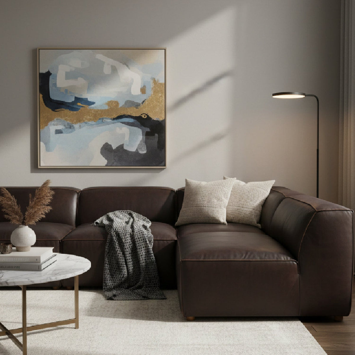 Top-Grain Leather Sectional Sofa | Novi Living Form