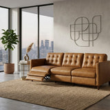 Mid-Century Leather Recliner Sofa | Novi Living Bridgers Power