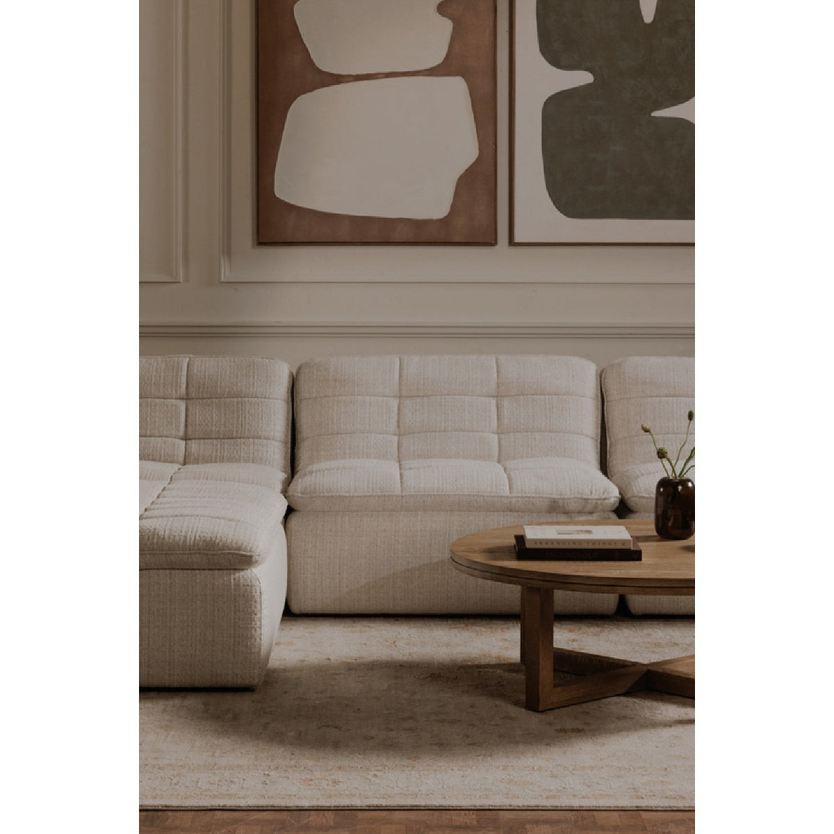 Modern European furniture - Grid Channeled Ottoman - www.oroa.com