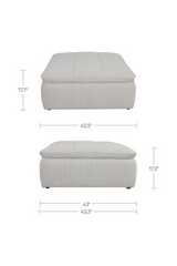 Modern European furniture - Grid Channeled Ottoman - www.oroa.com