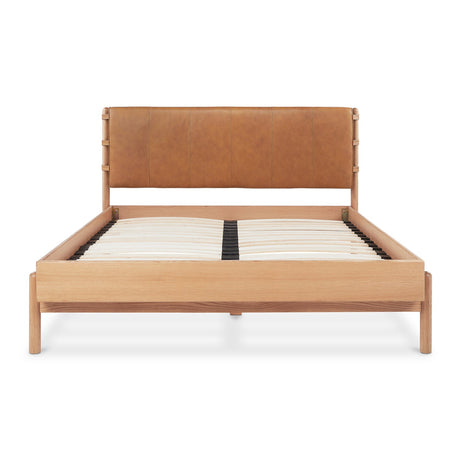 Modern European furniture - Brown Leather Bed - www.oroa.com