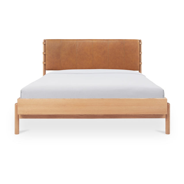 Modern European furniture - Brown Leather Bed - www.oroa.com